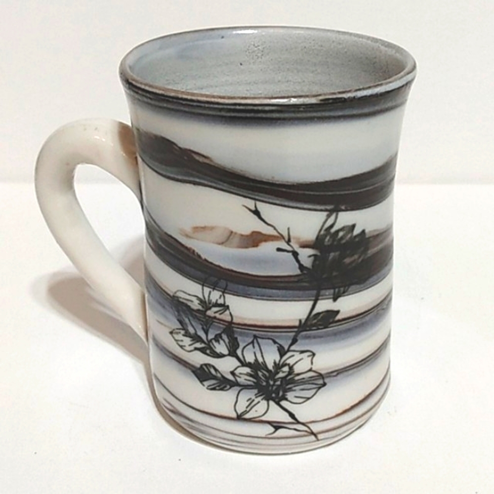 Studio Pottery marbled mug cup